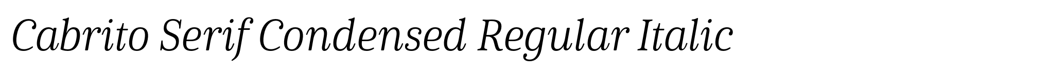 Cabrito Serif Condensed Regular Italic image